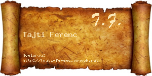 Tajti Ferenc névjegykártya